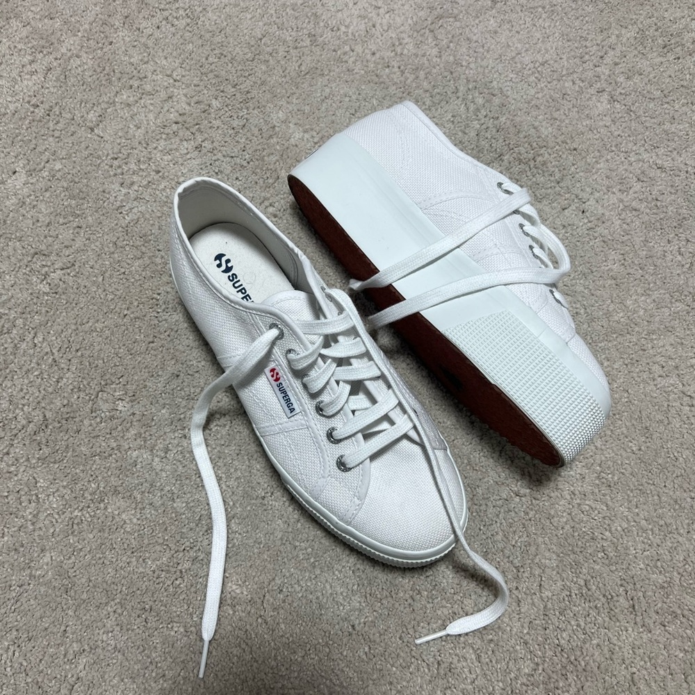 Superga Women's White Platform Sneakers